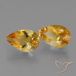 Gemas de Citrino Dorado naranja intenso natural de 2.32 ct, En forma de pera, VVS-VS