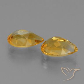 Gemas de Citrino Dorado naranja intenso natural de 2.32 ct, En forma de pera, VVS-VS