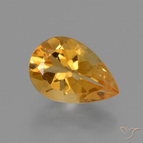 1.09ct Natural Dorado naranja intenso Citrino, En forma de pera, VVS-VS