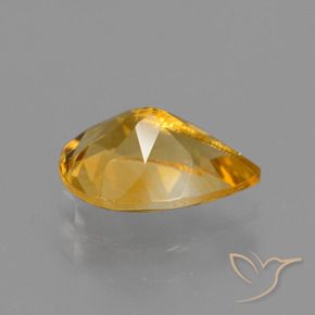 Citrino Dorado naranja intenso natural de 1.09 ct, En forma de pera, VVS-VS
