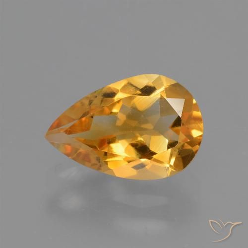 Citrino dorado natural de 1,24 ct, en forma de pera, VVS-VS
