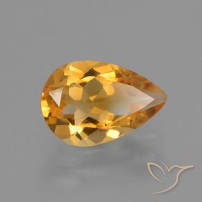 Citrino dorado natural de 1,24 ct, en forma de pera, VVS-VS