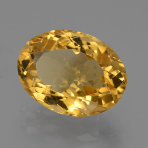 Citrino Naranja dorado intenso natural de 7.21 ct, Corte Óvalo, VVS-VS