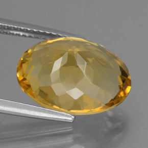 Citrino Naranja dorado intenso natural de 7.21 ct, Corte Óvalo, VVS-VS