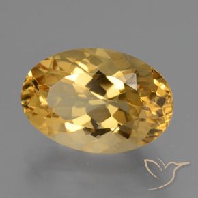 Citrino Dorado oscuro medio natural de 7.09 ct, Ovalada, VVS