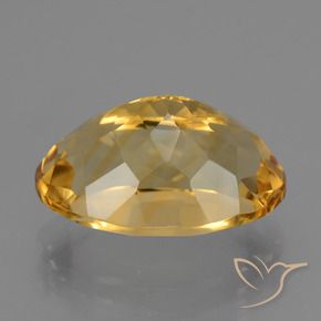 Citrino Dorado oscuro medio natural de 7.09 ct, Ovalada, VVS