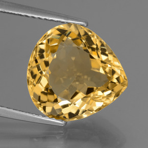 Citrino Dorado amarillo natural de 7.10 ct, En forma de pera, VVS