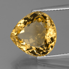 Citrino Dorado amarillo natural de 7.10 ct, En forma de pera, VVS