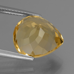 Citrino Dorado amarillo natural de 7.10 ct, En forma de pera, VVS