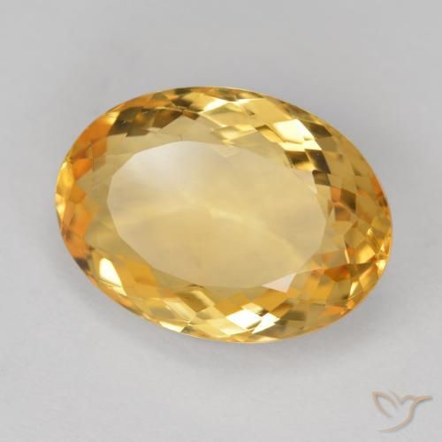 Citrino Dorado oscuro medio natural de 7.71 ct, Ovalada, VVS-VS
