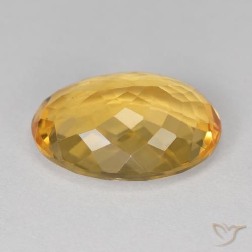 Citrino Dorado oscuro medio natural de 7.71 ct, Ovalada, VVS-VS