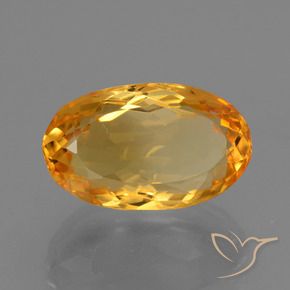Citrino Dorado naranja intenso natural de 6.11 ct, Ovalada, VVS