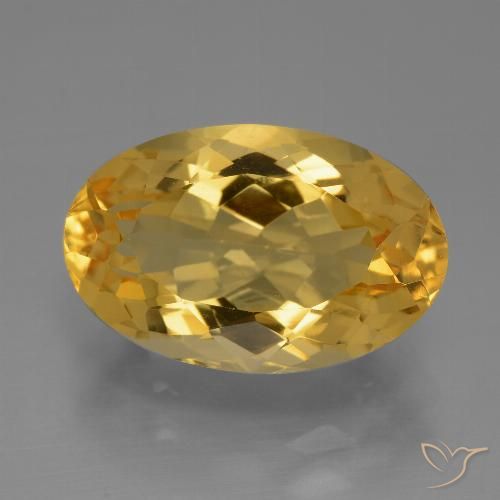 6.41ct Natural Dorado oscuro medio Citrino, Ovalada, VVS