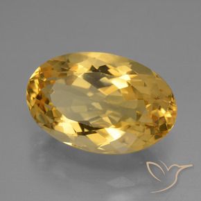 Citrino Dorado oscuro medio natural de 6.41 ct, Ovalada, VVS