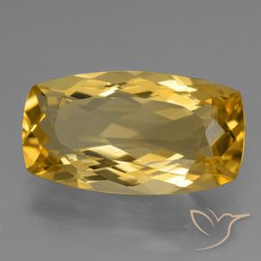 Citrino dorado natural de 6,44 ct, corte cojín, VVS
