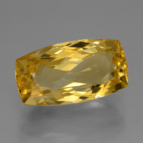 Citrino Dorado natural de 7.47 ct, Corte Cojín, VVS
