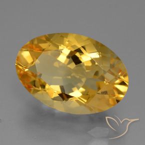 Citrino Naranja dorado intenso natural de 6.74 ct, Ovalada, VVS