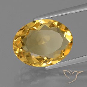 Citrino Dorado natural de 5.26 ct, Ovalada, VVS
