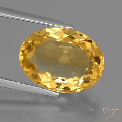 5.51ct Natural Naranja dorado intenso Citrino, Ovalada, VVS