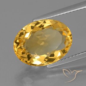 Citrino Naranja dorado intenso natural de 5.51 ct, Ovalada, VVS