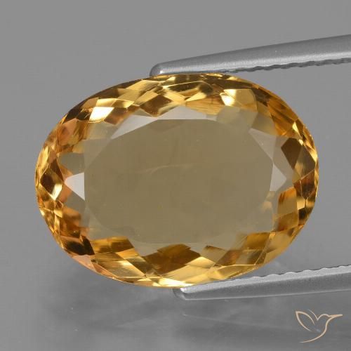 5.77ct Natural Dorado-naranja medio Citrino, Ovalada, VVS