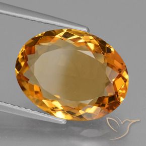 Citrino Dorado naranja intenso natural de 5.76 ct, Ovalada, VVS