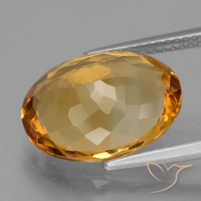 Citrino Dorado naranja intenso natural de 5.76 ct, Ovalada, VVS