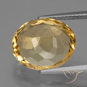 Citrino Naranja dorado intenso natural de 6.02 ct, Ovalada, VVS