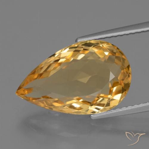 6.71ct Natural Dorado naranja intenso Citrino, En forma de pera, VVS