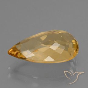Citrino Dorado naranja intenso natural de 6.71 ct, En forma de pera, VVS