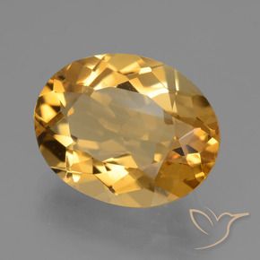 Citrino Naranja dorado intenso natural de 5.25 ct, Ovalada, VVS-VS