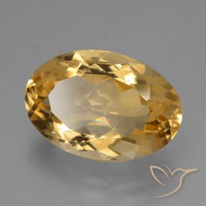 Citrino Naranja dorado intenso natural de 5.20 ct, Ovalada, VVS