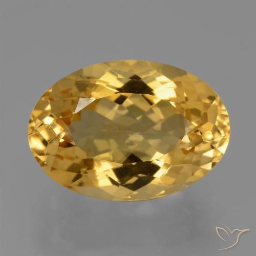 Citrino Naranja dorado intenso natural de 6.22 ct, Corte Óvalo, VVS-VS