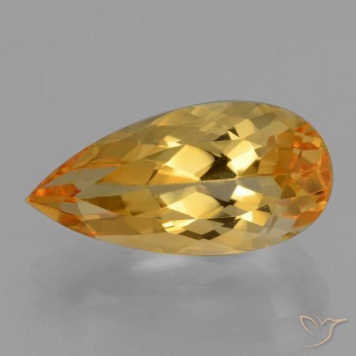 5.54ct Natural Dorado oscuro Citrino, En forma de pera, VVS