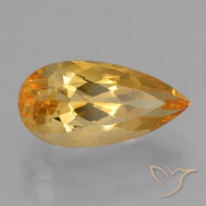 Citrino Dorado oscuro natural de 5.54 ct, En forma de pera, VVS