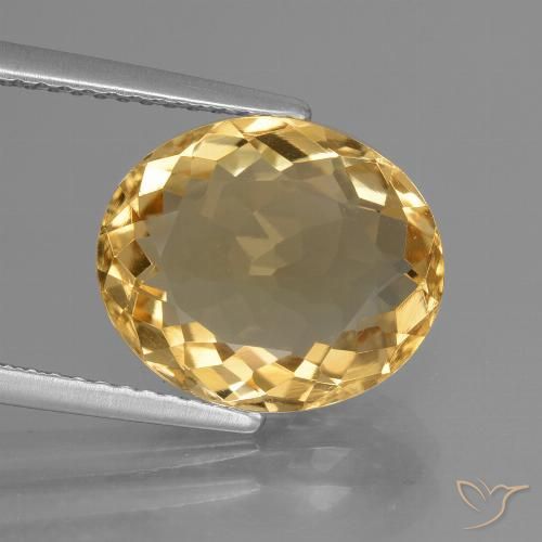 5.04ct Natural Dorado-naranja claro Citrino, Ovalada, VVS