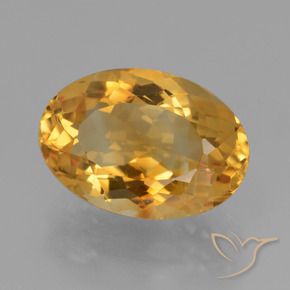 Citrino Naranja dorado intenso natural de 5.78 ct, Ovalada, VVS
