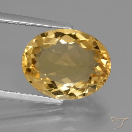 5.49ct Natural Dorado oscuro medio Citrino, Ovalada, VVS