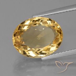 Citrino Dorado oscuro medio natural de 5.49 ct, Ovalada, VVS