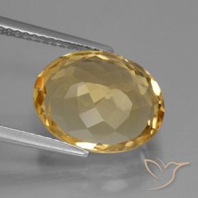 Citrino Dorado oscuro medio natural de 5.49 ct, Ovalada, VVS