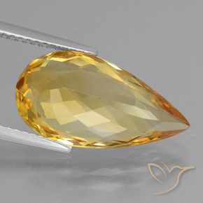 Citrino Naranja dorado intenso natural de 5.78 ct, En forma de pera, VVS