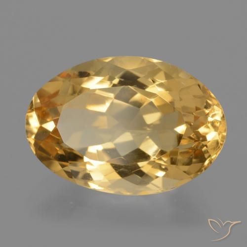 Citrino Dorado oscuro medio natural de 5.70 ct, Ovalada, VVS