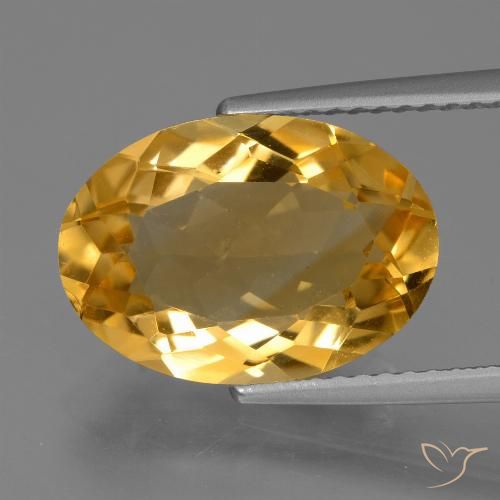 4.76ct Natural Naranja dorado intenso Citrino, Ovalada, VVS-VS