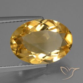 Citrino Naranja dorado intenso natural de 4.76 ct, Ovalada, VVS-VS
