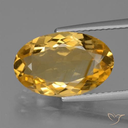 4.00ct Natural Naranja dorado intenso Citrino, Ovalada, VS