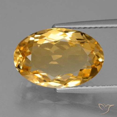 4.73ct Natural Dorado oscuro medio Citrino, Ovalada, VVS-VS