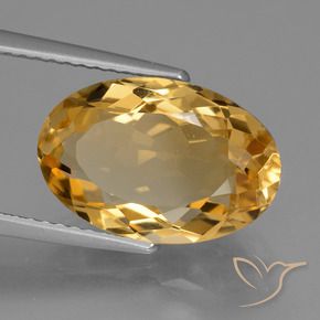 Citrino Dorado oscuro medio natural de 4.73 ct, Ovalada, VVS-VS