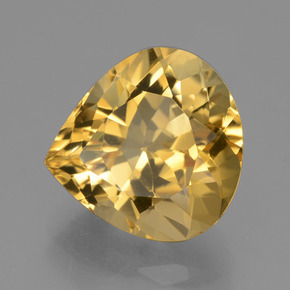 Citrino dorado natural de 4,70 ct, en forma de pera, VVS
