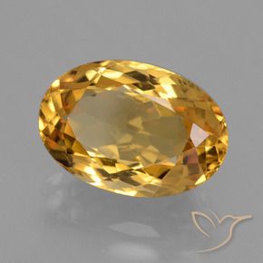 Citrino Naranja dorado intenso natural de 4.02 ct, Ovalada, VVS