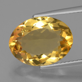 Citrino Naranja dorado intenso natural de 4.88 ct, Corte Óvalo, VVS